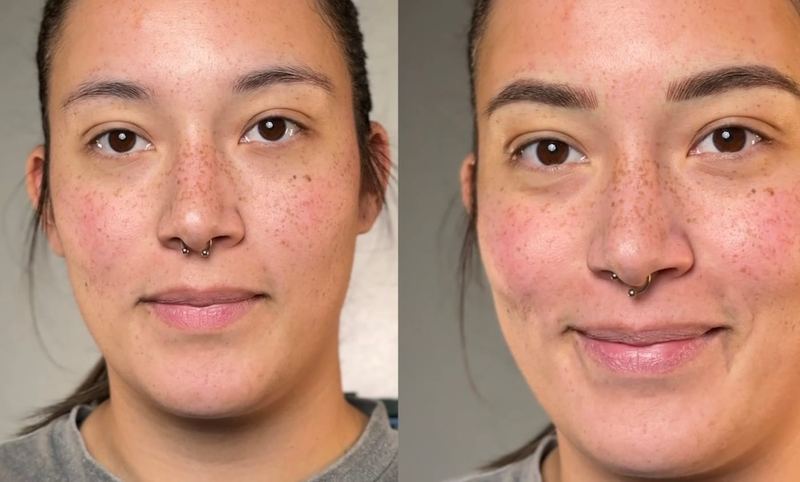 Powder Brows before and after, Frenkel PMU House
