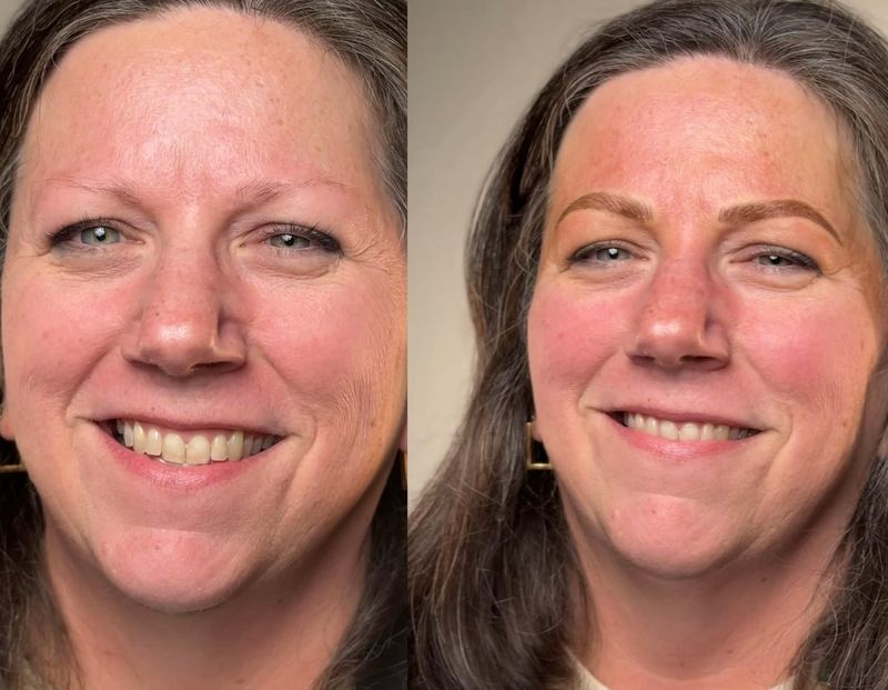 Combo Brows before and after, Frenkel PMU House