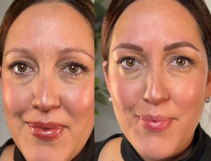Powder Brows before and after, Frenkel PMU House