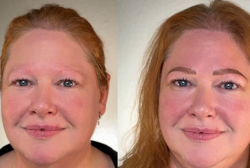 Nano Brows before and after, Frenkel PMU House