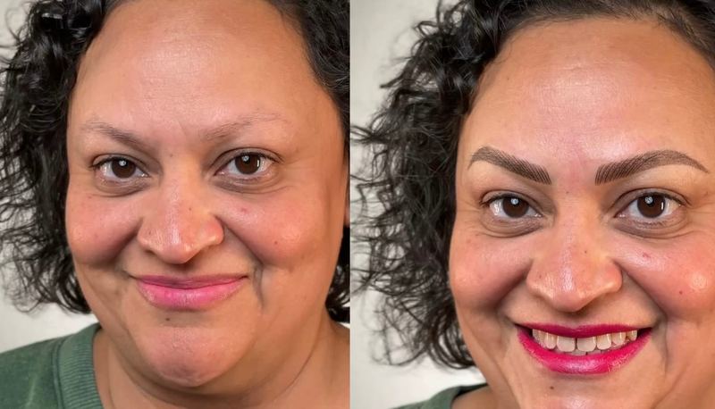 Combo Brows before and after, Frenkel PMU House