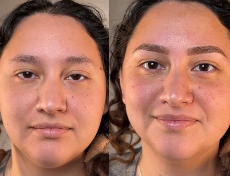 Powder Brows before and after, Frenkel PMU House